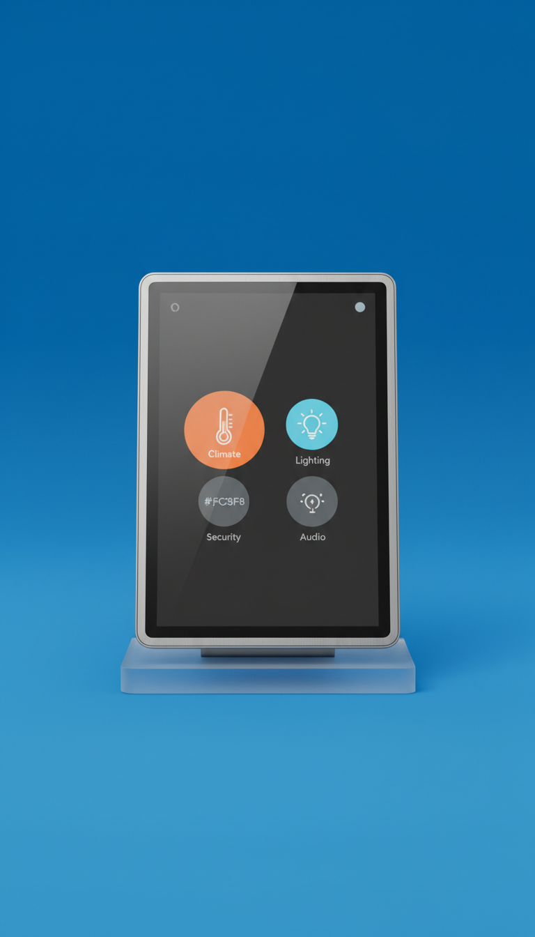 Touchscreen Smart Home Hub with Minimalist Matte Finish
